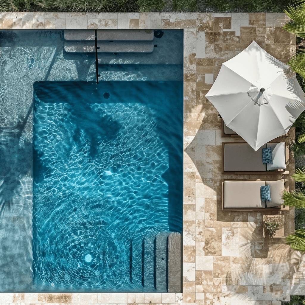Tuscany beige travertine pool side