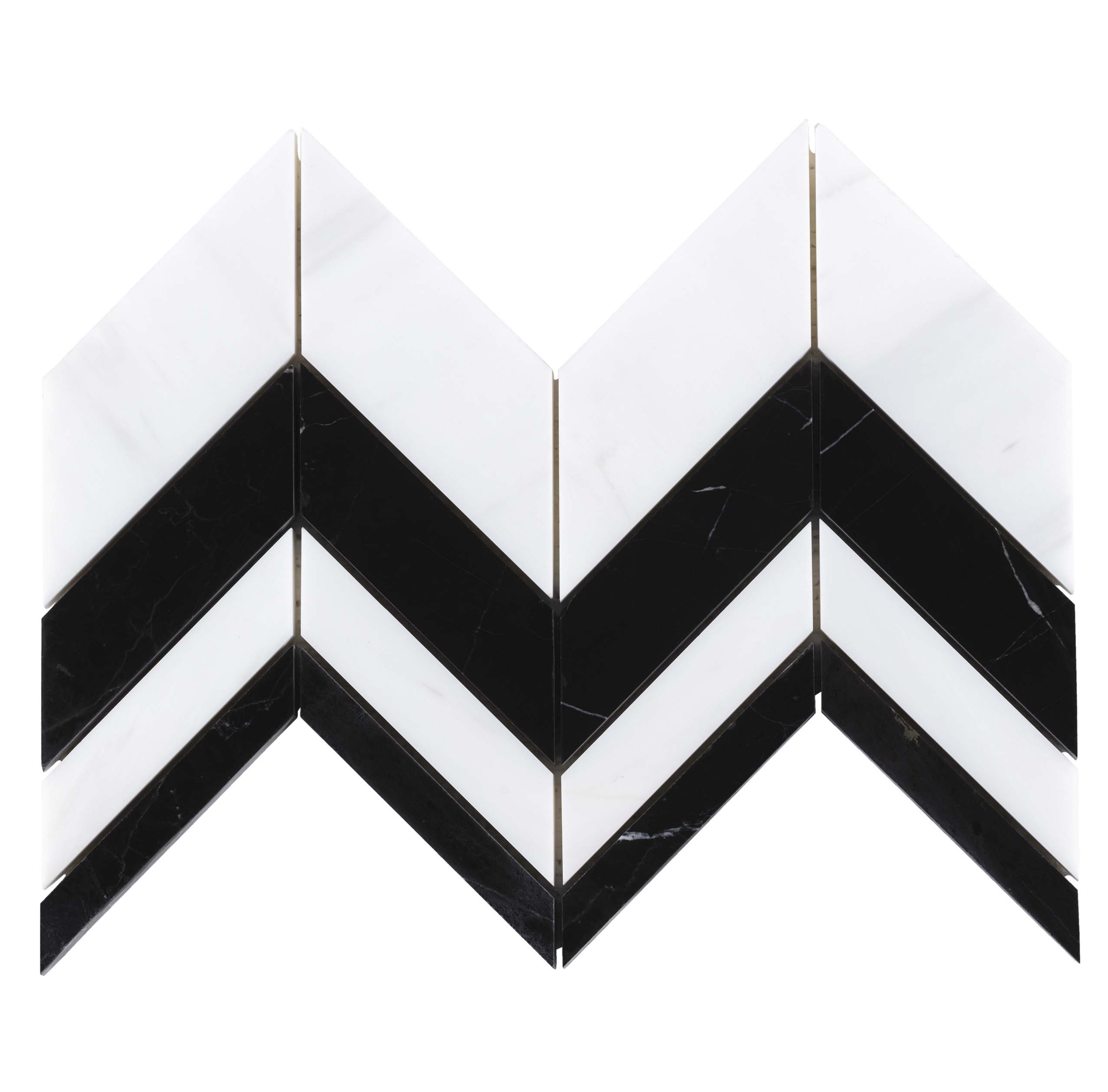 Bianco Dolomite Noir Chevron
